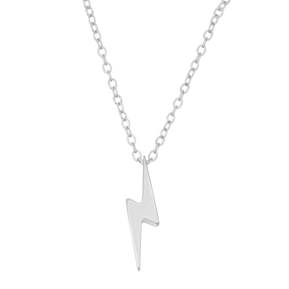 lightning bolt necklace silver